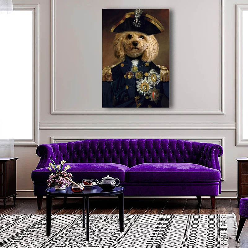 Lord Nelson Regal Pet Portrait  Custom Historical Pet Art